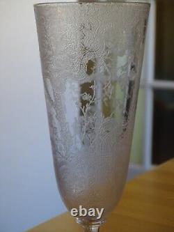 SAINT LOUIS BACCARAT ANCIEN BEAU VERRE BIERE CRISTAL GRAVURE A l'ACIDE ht 17 cm