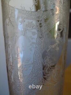 SAINT LOUIS BACCARAT ANCIEN BEAU VERRE BIERE CRISTAL GRAVURE A l'ACIDE ht 17 cm