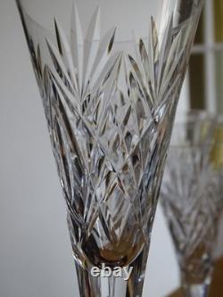 SAINT LOUIS CRISTAL TAILLER 4 ANCIENNES GRANDES FLUTES A CHAMPAGNE ht 21 cm