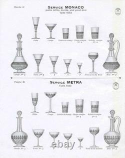 SAINT-LOUIS Lot 6 verres à liqueur ancien METRA en cristal doublé Overlay Roemer