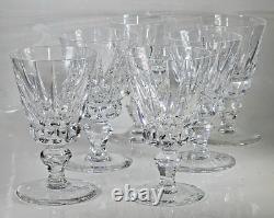 SAINT-LOUIS MODÈLE GUERNESEY 6 ANCIENS VERRES à VIN BLANC en CRISTAL SIGNÉS XXè