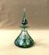 SAINT LOUIS ancien flacon conique en cristal overlay doublé vert Parfum Liqueurs