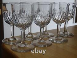 STYLE BACCARAT 7 ANCIENS VERRES A APERITIF EN CRISTAL GOUTTES D'EAU ht 10,5 cm