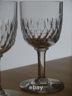 STYLE BACCARAT 7 ANCIENS VERRES A APERITIF EN CRISTAL GOUTTES D'EAU ht 10,5 cm