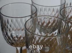 STYLE BACCARAT 7 ANCIENS VERRES A APERITIF EN CRISTAL GOUTTES D'EAU ht 10,5 cm