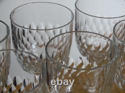STYLE BACCARAT 7 ANCIENS VERRES A APERITIF EN CRISTAL GOUTTES D'EAU ht 10,5 cm