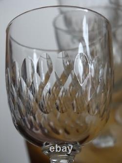 STYLE BACCARAT 7 ANCIENS VERRES A APERITIF EN CRISTAL GOUTTES D'EAU ht 10,5 cm