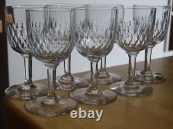 STYLE BACCARAT 7 ANCIENS VERRES A APERITIF EN CRISTAL GOUTTES D'EAU ht 10,5 cm