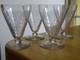ST LOUIS 4 ANCIENS VERRES A VIN BLANC CRISTAL MODELE ASTRID ART DECO 9 cm 10 cls