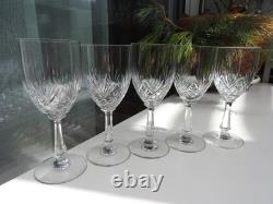 ST LOUIS 5 anciens verres de table en cristal taille modèle MASSENET h. 14 cm