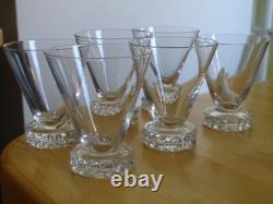 ST LOUIS 6 ANCIENS VERRES A APERITIF CRISTAL MODELE DIAMANTS 1930 ht 7,5 cm