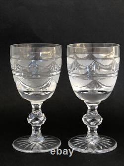 SUBLIME 2 anciens VERRES A VIN CRISTAL LORRAINE modèle Empire 14 cm NO BACCARAT
