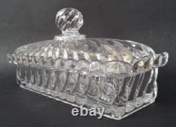 SUBLIME ancienne GRANDE BOITE en CRISTAL signé BACCARAT modèle BAMBOU TORS
