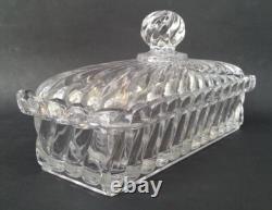 SUBLIME ancienne GRANDE BOITE en CRISTAL signé BACCARAT modèle BAMBOU TORS