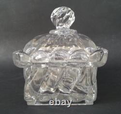 SUBLIME ancienne GRANDE BOITE en CRISTAL signé BACCARAT modèle BAMBOU TORS