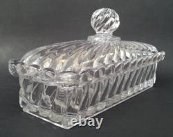 SUBLIME ancienne GRANDE BOITE en CRISTAL signé BACCARAT modèle BAMBOU TORS