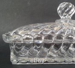 SUBLIME ancienne GRANDE BOITE en CRISTAL signé BACCARAT modèle BAMBOU TORS