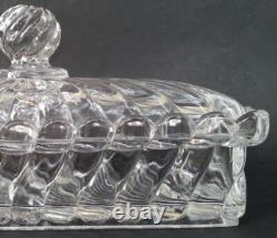 SUBLIME ancienne GRANDE BOITE en CRISTAL signé BACCARAT modèle BAMBOU TORS