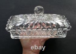 SUBLIME ancienne GRANDE BOITE en CRISTAL signé BACCARAT modèle BAMBOU TORS