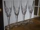 Saint Louis 4 Anciennes Flutes A Champagne Cristal Tailler Modele Monaco 1950