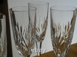 Saint Louis 4 Anciennes Flutes A Champagne Cristal Tailler Modele Monaco 1950