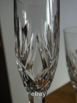 Saint Louis 4 Anciennes Flutes A Champagne Cristal Tailler Modele Monaco 1950