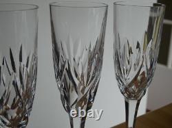 Saint Louis 4 Anciennes Flutes A Champagne Cristal Tailler Modele Monaco 1950