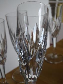 Saint Louis 4 Anciennes Flutes A Champagne Cristal Tailler Modele Monaco 1950
