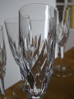 Saint Louis 4 Anciennes Flutes A Champagne Cristal Tailler Modele Monaco 1950