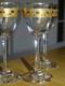 Saint Louis 4 Anciens Verres A Liqueur Cristal Gravure Gold Dorure Art Nouveau