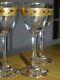Saint Louis 4 Anciens Verres A Liqueur Cristal Gravure Gold Dorure Art Nouveau