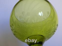 Saint Louis 4 Anciens Verres A Vin Du Rhn En Cristal Vert Modele Metra