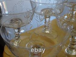 Saint Louis 6 Anciennes Coupes A Champagne Cristal Gravure Talma