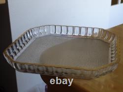 Saint Louis Ancien Plateau Carre Service Liqueur Cristal Gravure Givre Or Dorure