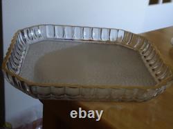 Saint Louis Ancien Plateau Carre Service Liqueur Cristal Gravure Givre Or Dorure