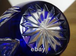 Saint Louis Ancien Service A Liqueur Cristal Doubler Colorer Bleu Beaufort 1930