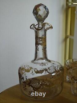 Saint Louis Ancien Service A Liqueur En Cristal Gravure Talma Gold