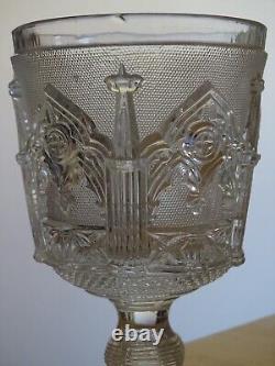 Saint Louis Ancien Verre A Eau Cristal Mouler Sablee Gothique 1840 Charles X