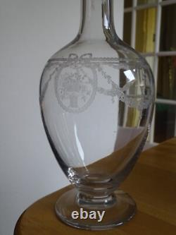 Saint Louis Ancienne Carafe A Eau Ou Vin Cristal Gravure Sapho 1920