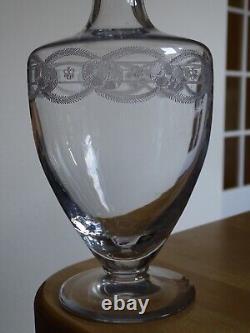 Saint Louis Ancienne Carafe A Vin Ou Eau Cristal Gravure Modele Vendome 1920
