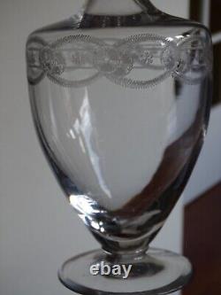 Saint Louis Ancienne Carafe A Vin Ou Eau Cristal Gravure Modele Vendome 1920