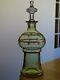 Saint Louis Ancienne Carafe Vert A Liqueur Cristal Gold Gravure Art Nouveau