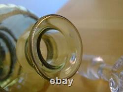 Saint Louis Ancienne Carafe Vert A Liqueur Cristal Gold Gravure Art Nouveau