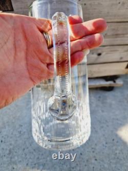 Saint Louis Ancienne Grande Carafe Pichet Cristal Taillé Et Gravé Signé TBE