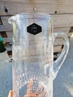 Saint Louis Ancienne Grande Carafe Pichet Cristal Taillé Et Gravé Signé TBE