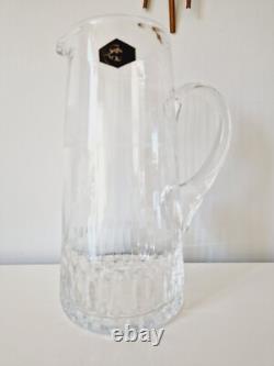 Saint Louis Ancienne Grande Carafe Pichet Cristal Taillé Et Gravé Signé TBE