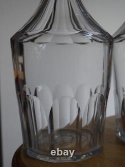 Saint Louis Ancienne Paire Carafes Cave A Liqueur Cristal Tailler Caton 19 Eme