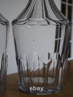 Saint Louis Ancienne Paire Carafes Cave A Liqueur Cristal Tailler Caton 19 Eme