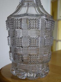 Saint Louis Charles X Ancienne Carafe Liqueur En Cristal Mouler Epoque 1830