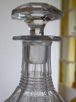 Saint Louis Charles X Ancienne Carafe Liqueur En Cristal Mouler Epoque 1830